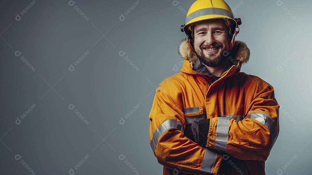 Homem bombeiro expressando afeto