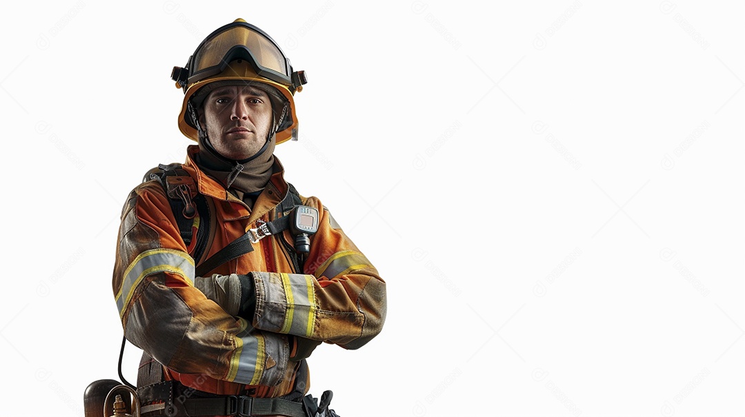 Homem bombeiro expressando afeto