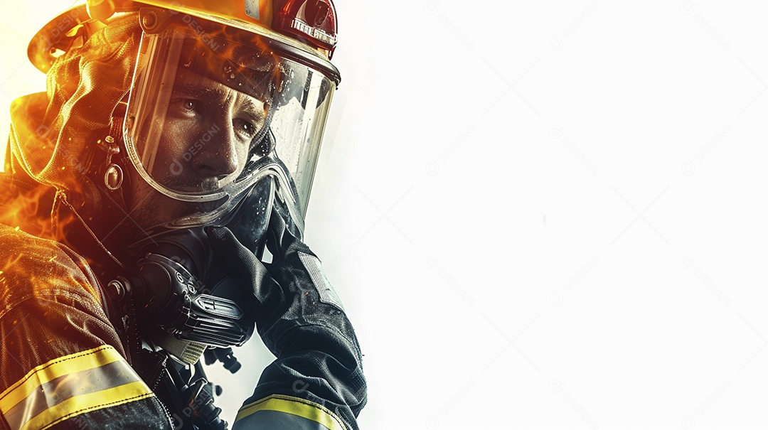 Homem bombeiro expressando afeto