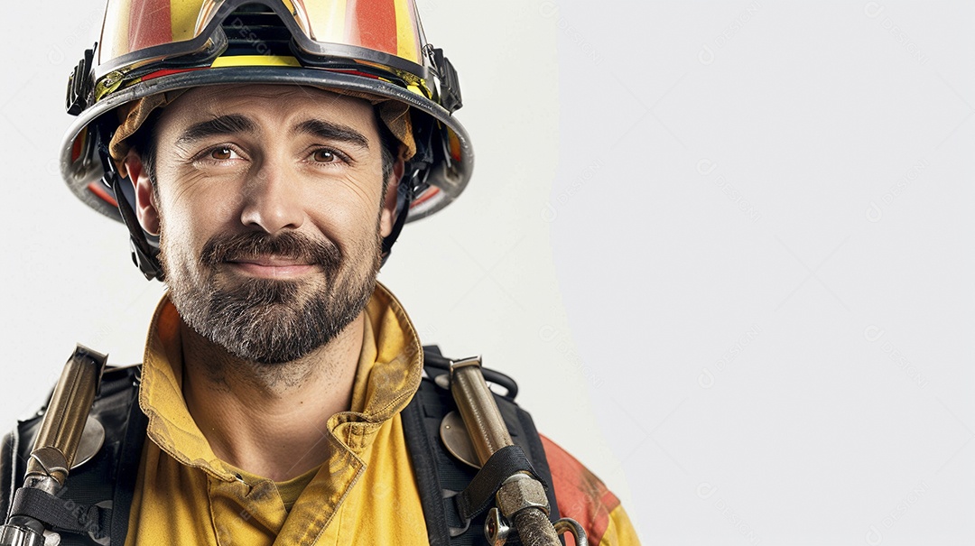 Homem bombeiro expressando afeto