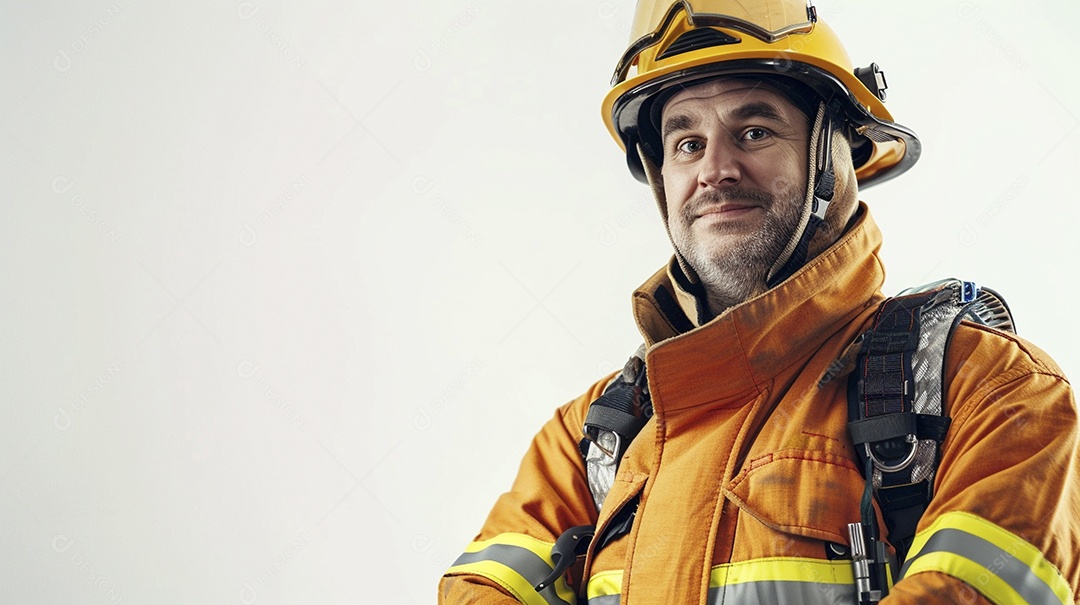 Homem bombeiro expressando afeto