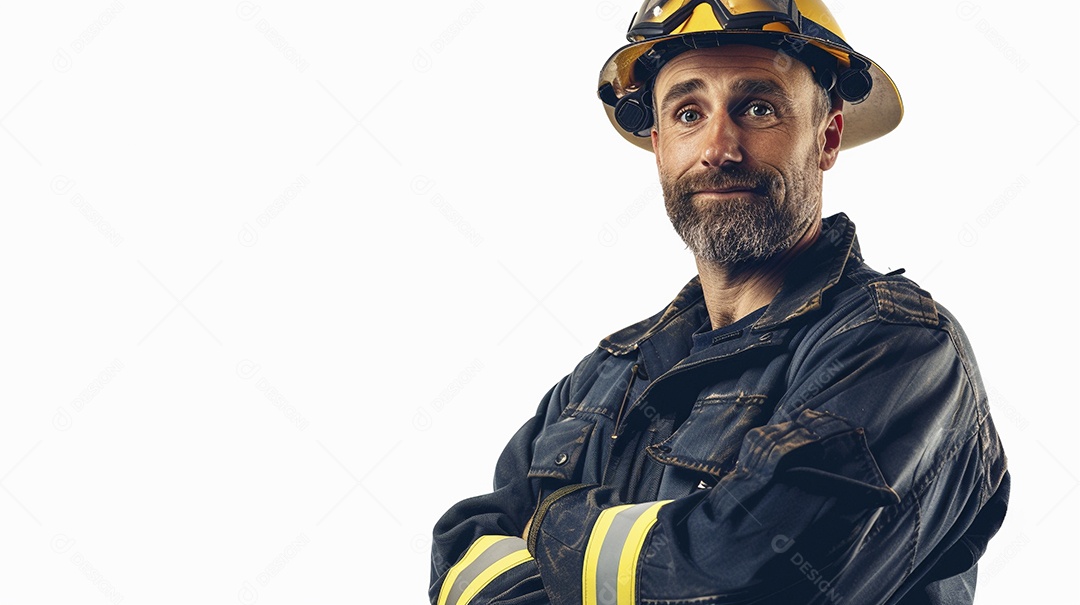 Homem bombeiro expressando afeto