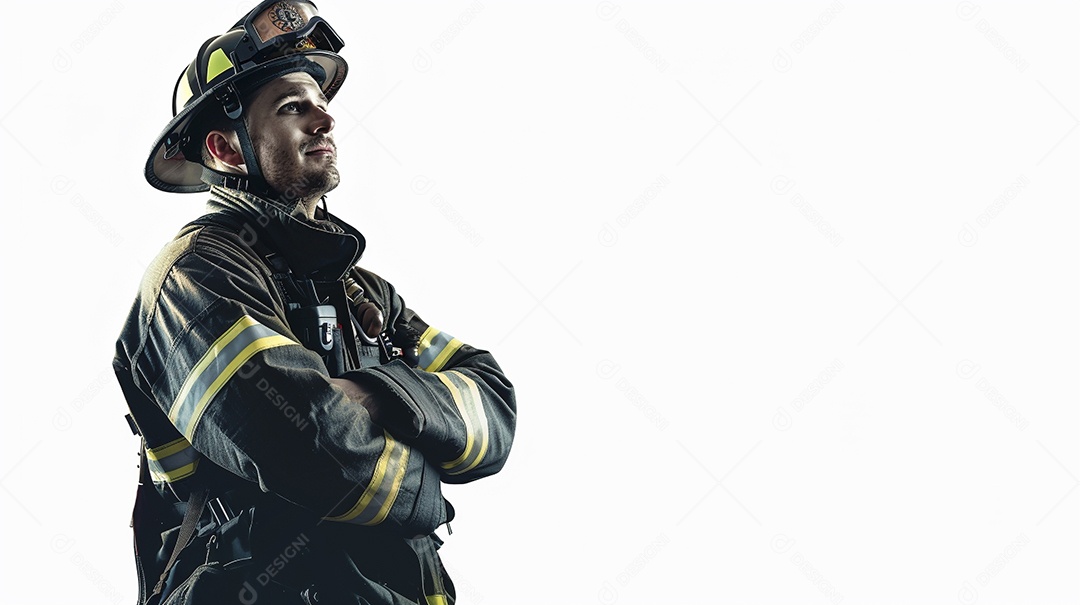 Homem bombeiro expressando afeto