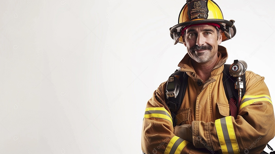 Homem bombeiro expressando afeto