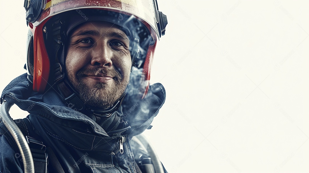 Homem bombeiro expressando afeto