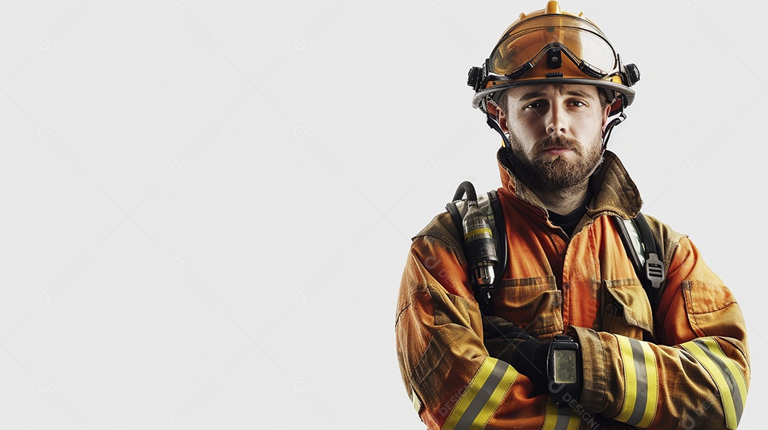 Homem bombeiro expressando afeto