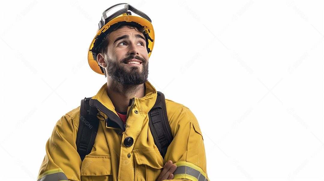 Homem bombeiro expressando afeto