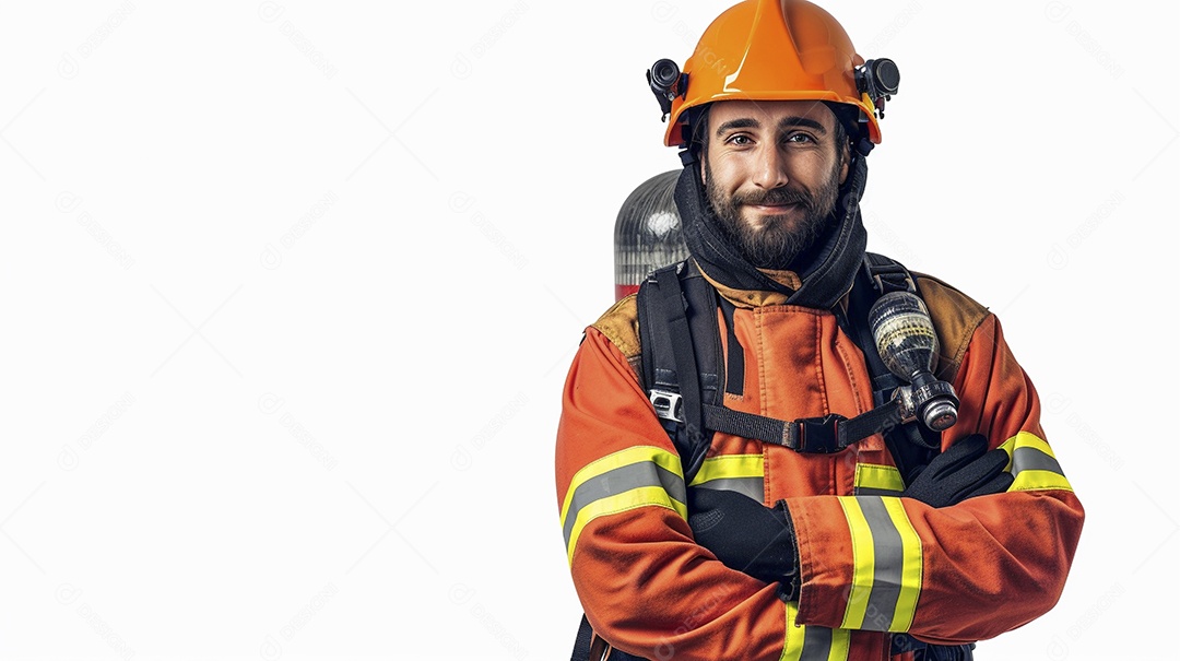 Homem bombeiro expressando afeto