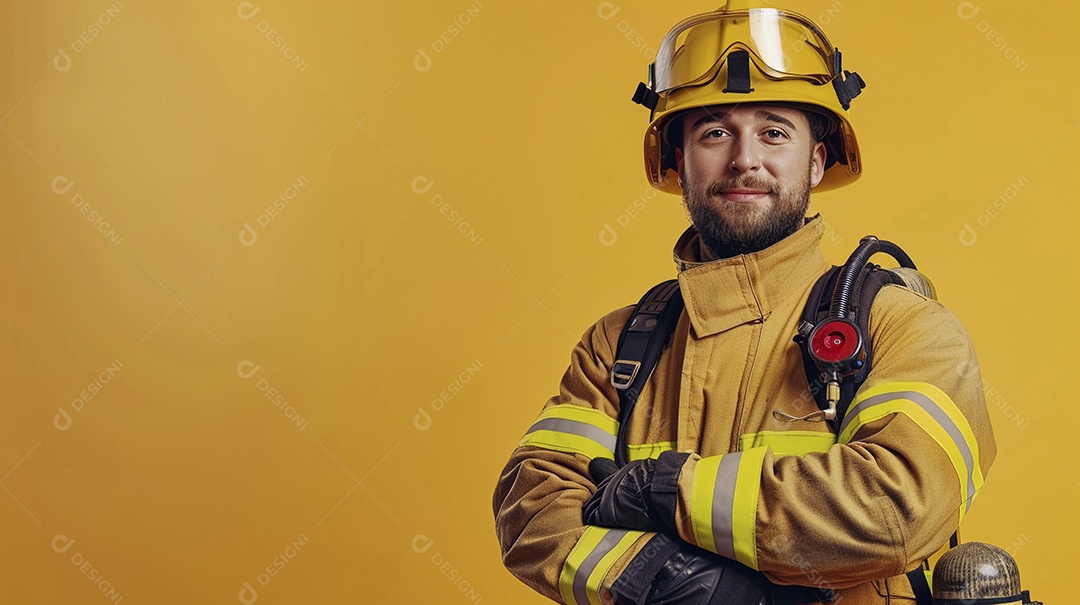 Homem bombeiro expressando afeto