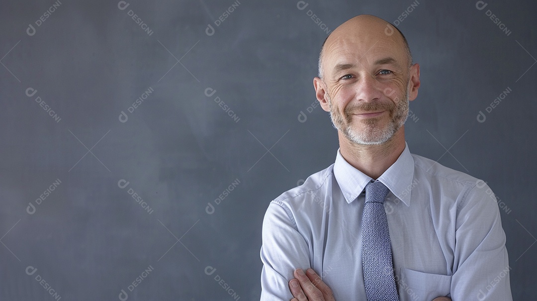 Diretor masculino expressando afeto sobre fundo isolado