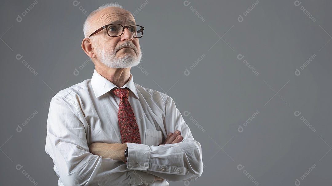 Diretor masculino expressando afeto sobre fundo isolado