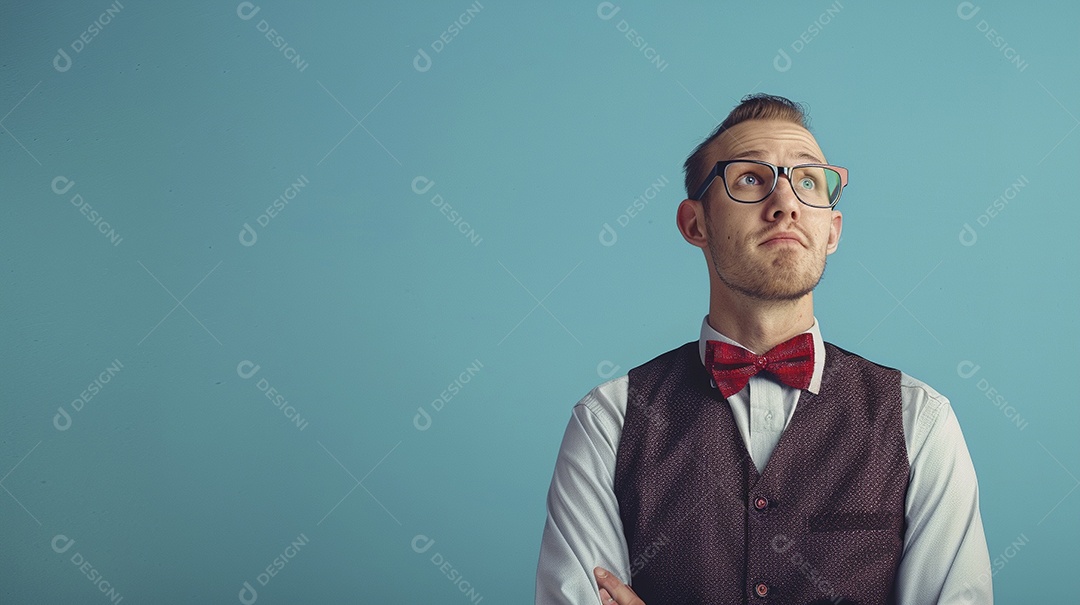 Diretor masculino com expressão de afeto isolado em fundo de cor preta