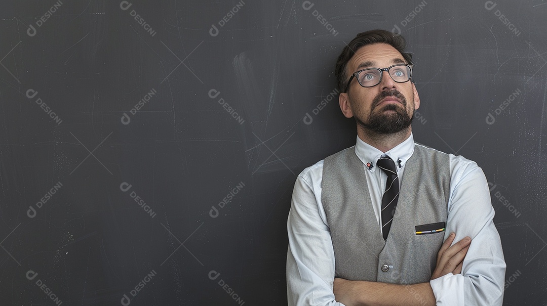 Diretor masculino com expressão de afeto isolado em fundo de cor preta