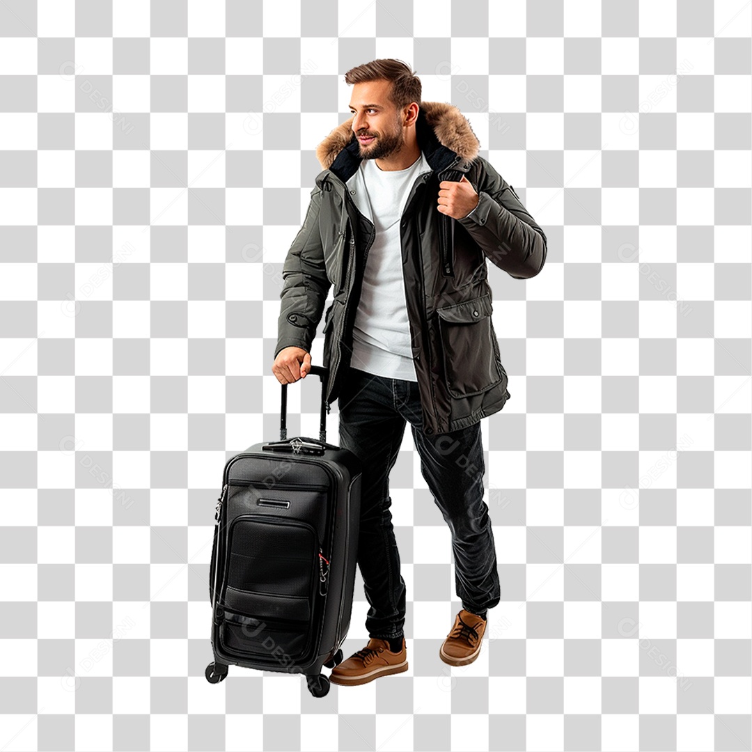 Homem com Mala PNG Transparente