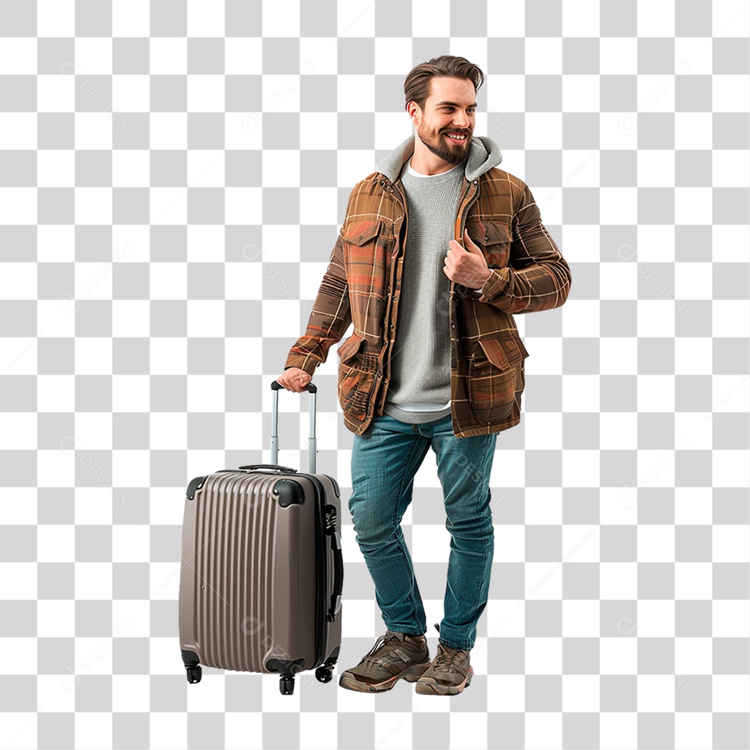 Homem com Mala PNG Transparente