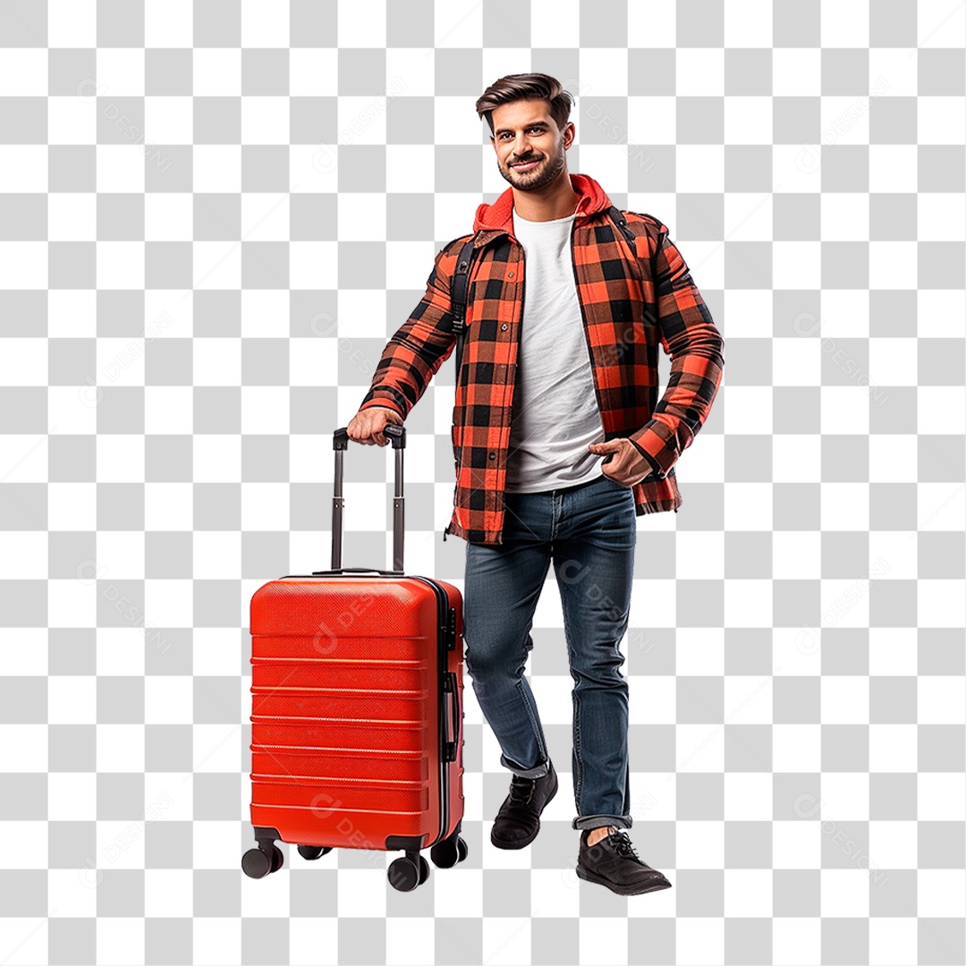 Homem com Mala PNG Transparente