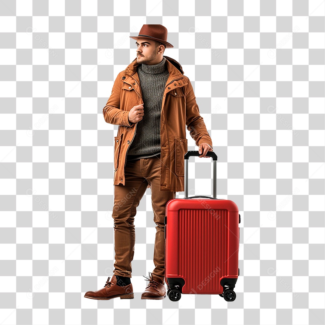 Homem com Mala PNG Transparente