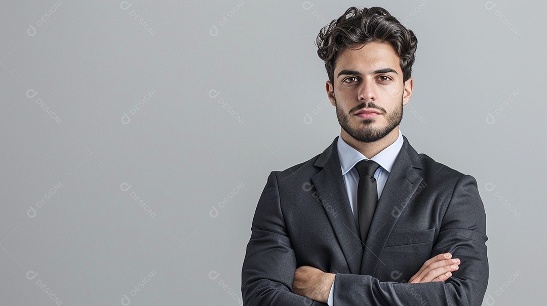 Advogado masculino expressando afeto isolado em fundo de cor branca