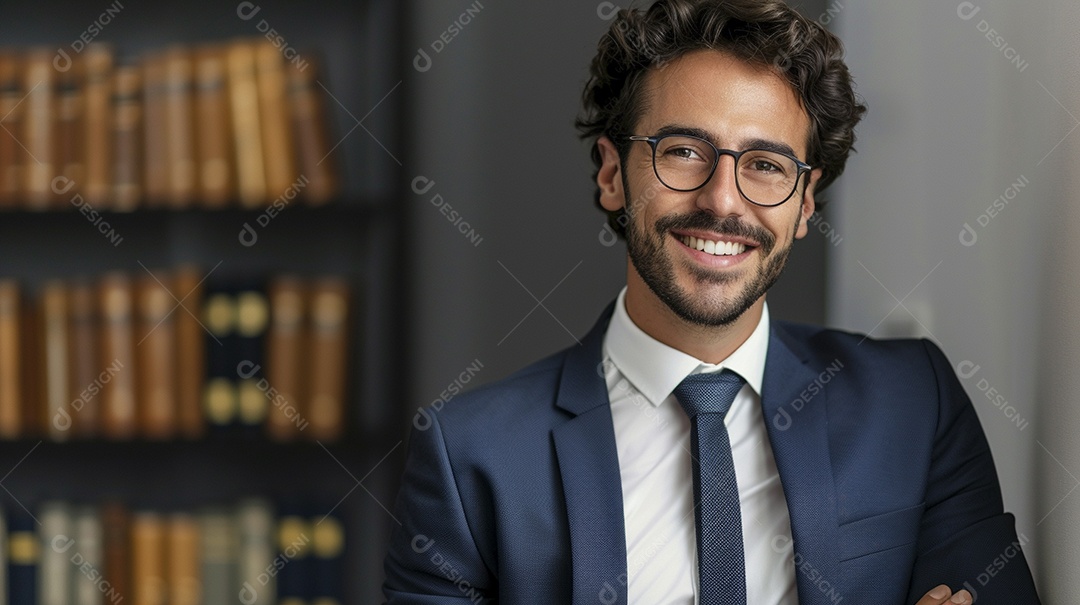 Advogado masculino expressando afeto isolado em fundo de cor branca