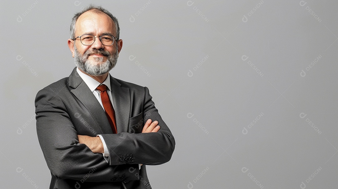 Advogado masculino expressando afeto isolado em fundo de cor branca