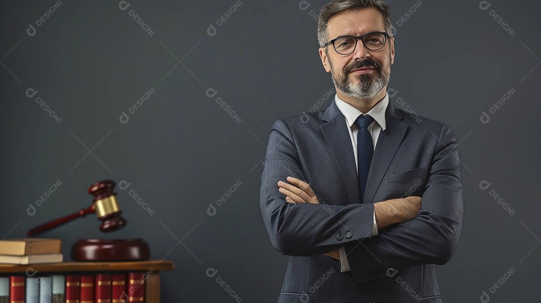 Advogado masculino expressando afeto isolado em fundo de cor branca