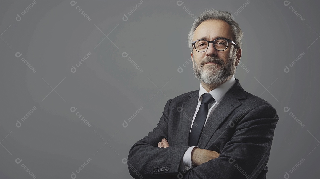 Advogado masculino expressando afeto isolado em fundo de cor branca