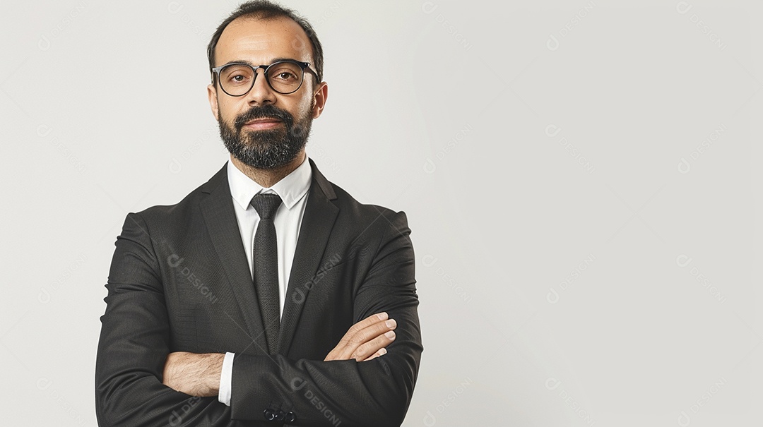 Advogado masculino expressando afeto isolado em fundo de cor branca