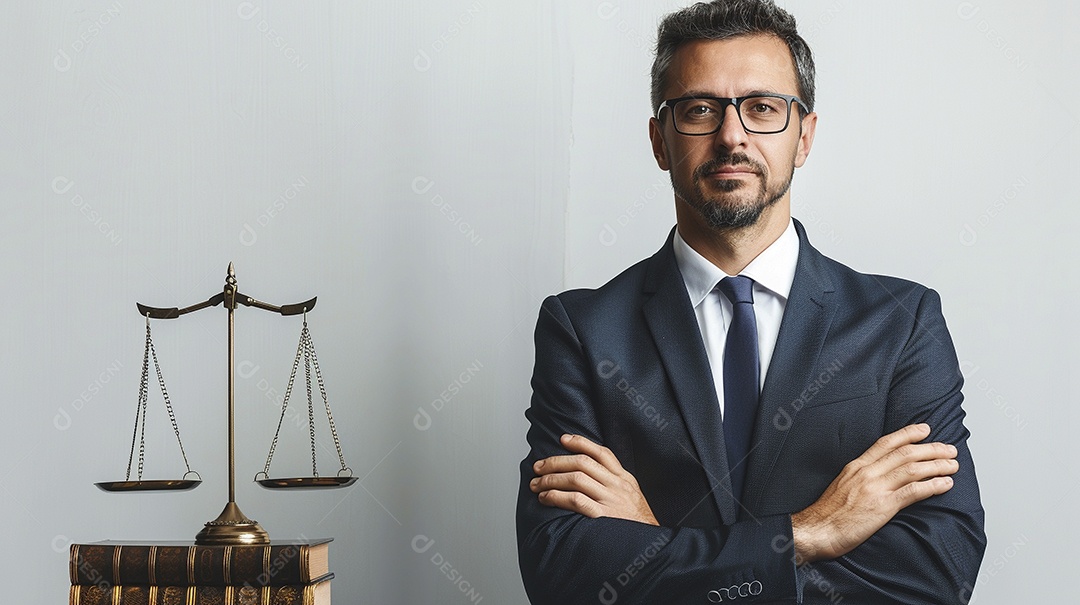 Advogado masculino expressando afeto isolado em fundo de cor branca