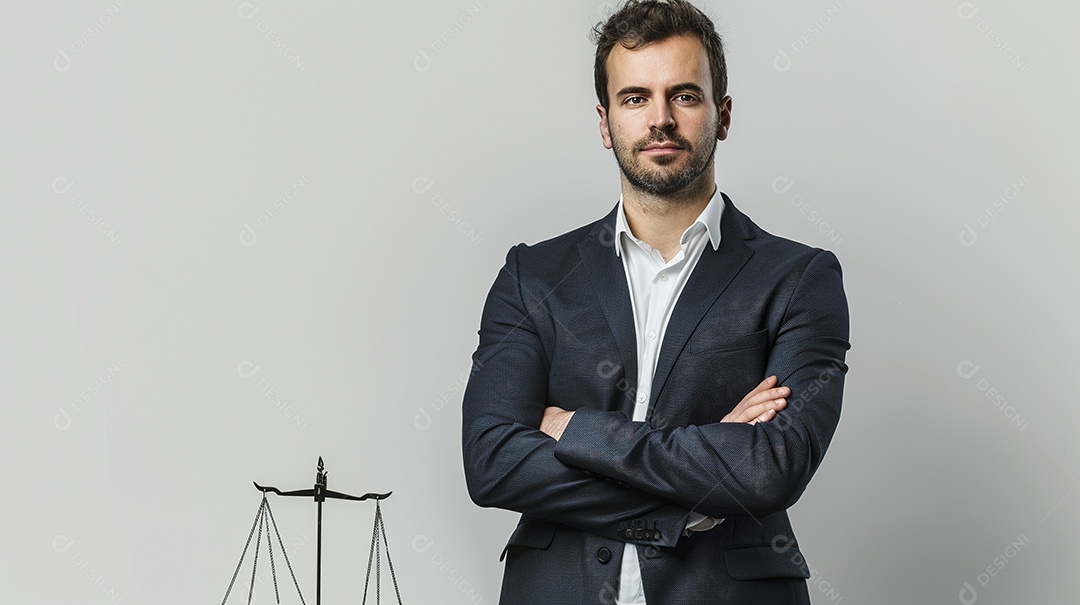 Advogado masculino expressando afeto isolado em fundo de cor branca