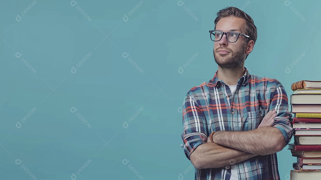 Enfermeiro masculino expressando afeto isolado em fundo de cor azul