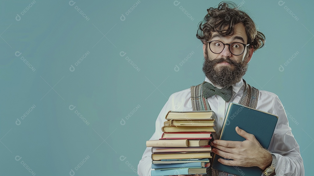 Enfermeiro masculino expressando afeto isolado em fundo de cor azul