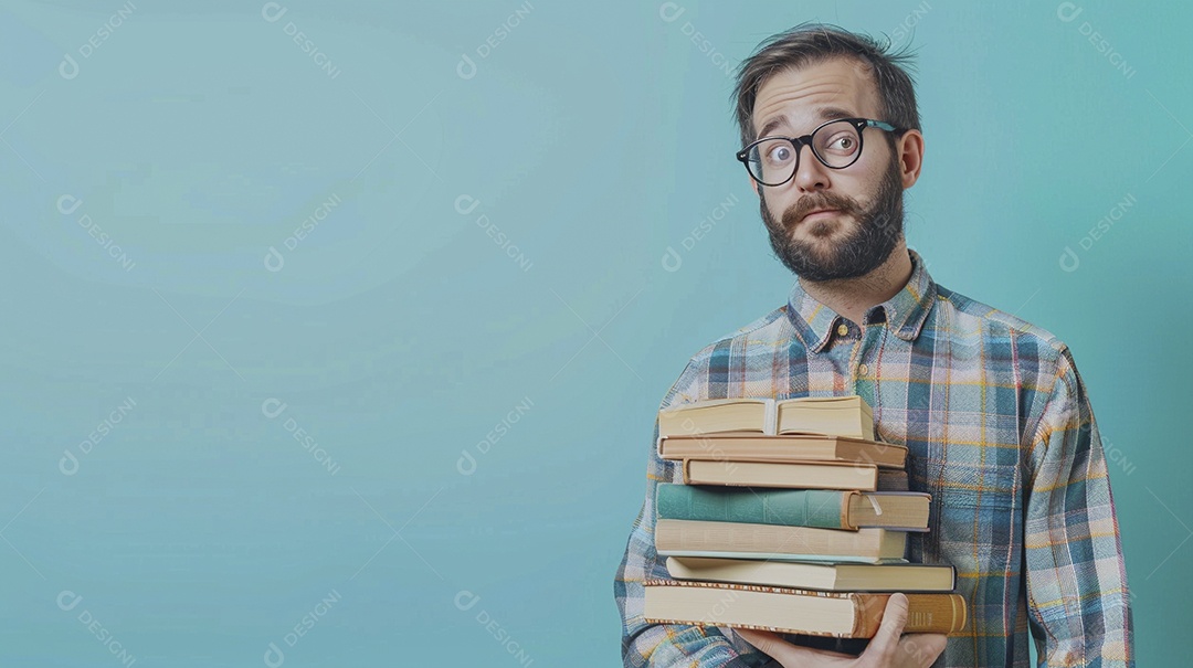 Enfermeiro masculino expressando afeto isolado em fundo de cor azul
