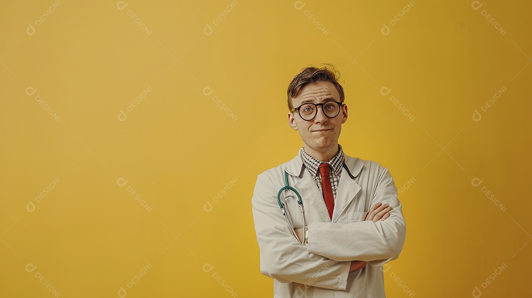 Homem cientista expressando afeto isolado em fundo de cor preta