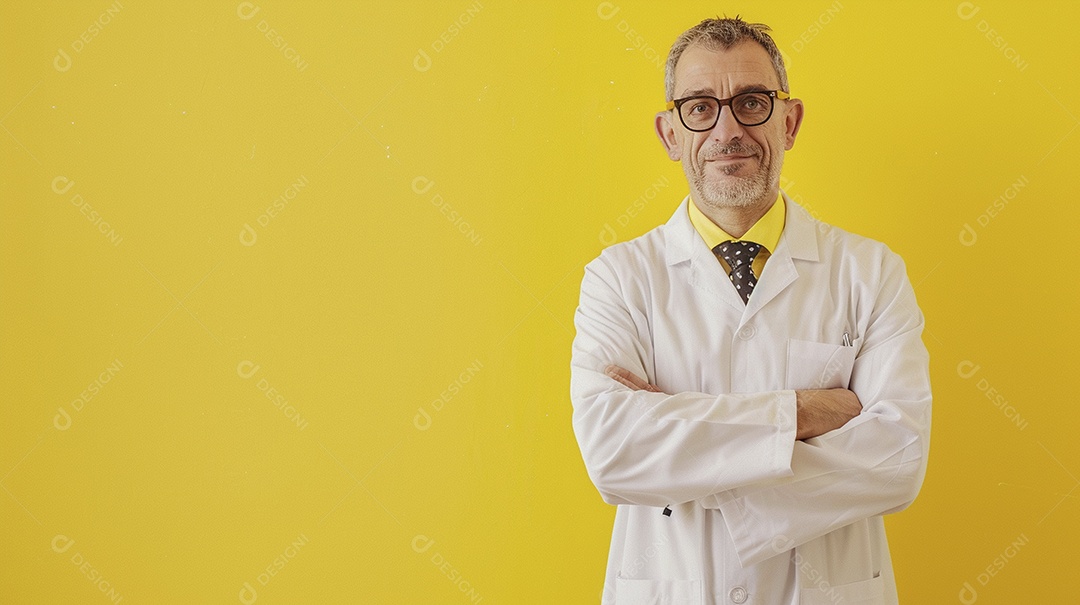 Homem cientista expressando afeto isolado em fundo de cor preta