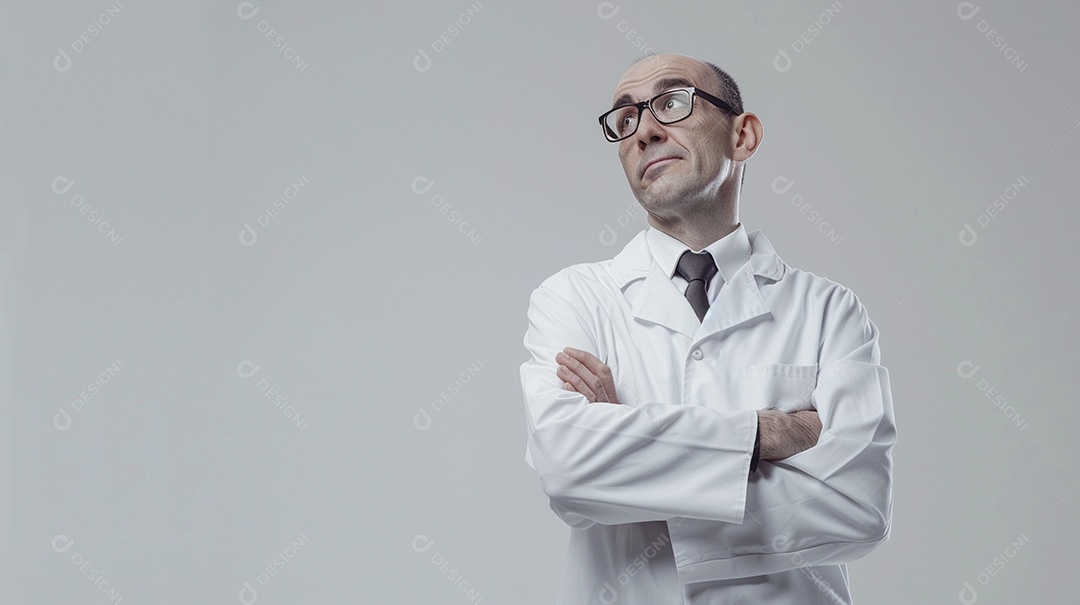 Homem cientista expressando afeto isolado em fundo de cor preta