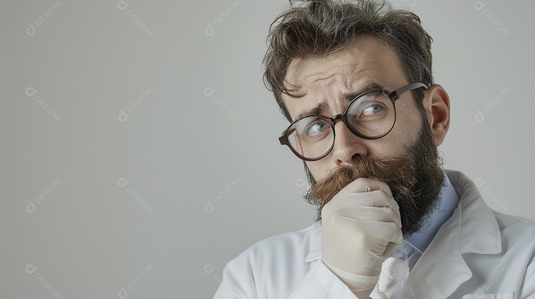 Homem cientista expressando afeto isolado em fundo de cor preta