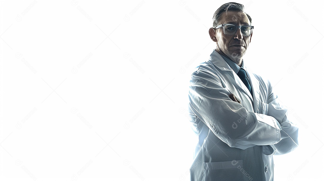 Homem cientista expressando afeto isolado em fundo de cor amarela