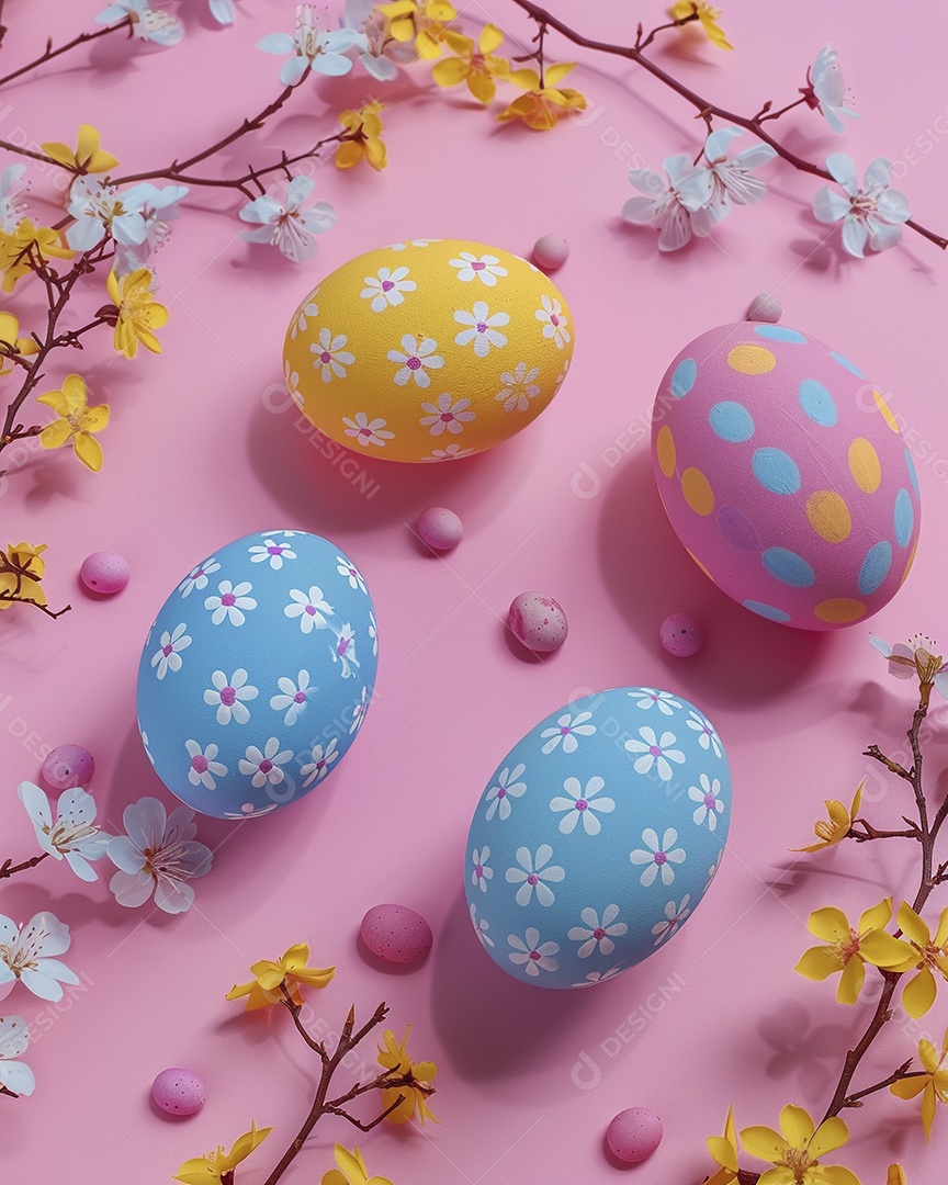 Fundo de decoração de feliz páscoa