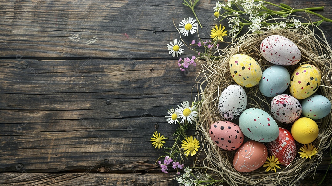 Fundo de decoração de feliz páscoa