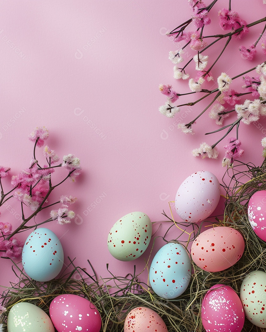 Fundo de decoração de feliz páscoa