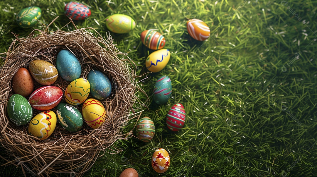 Fundo de decoração de feliz páscoa