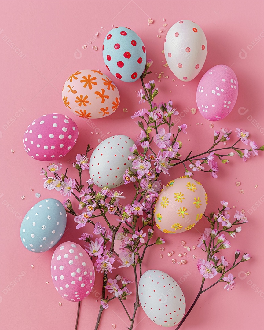 Fundo de decoração de feliz páscoa