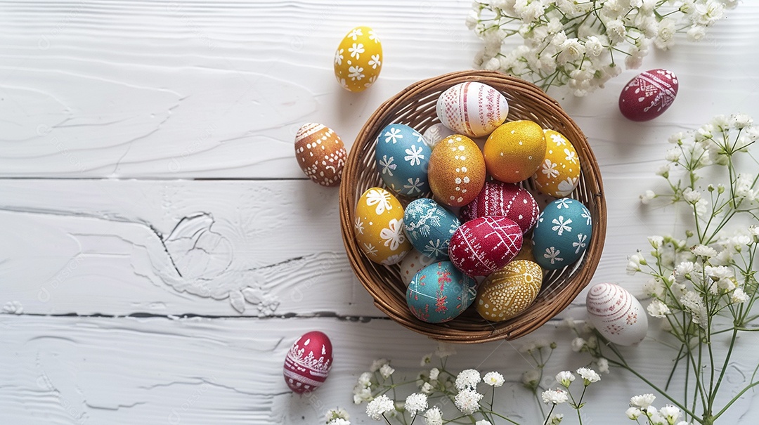 Fundo de decoração de feliz páscoa