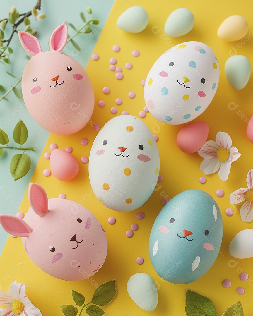 Fundo de decoração de feliz páscoa