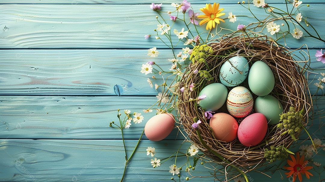 Fundo de decoração de feliz páscoa