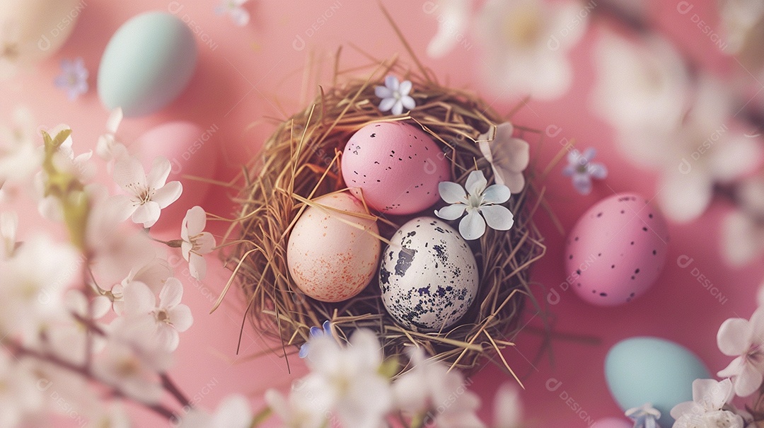 Fundo de decoração de feliz páscoa