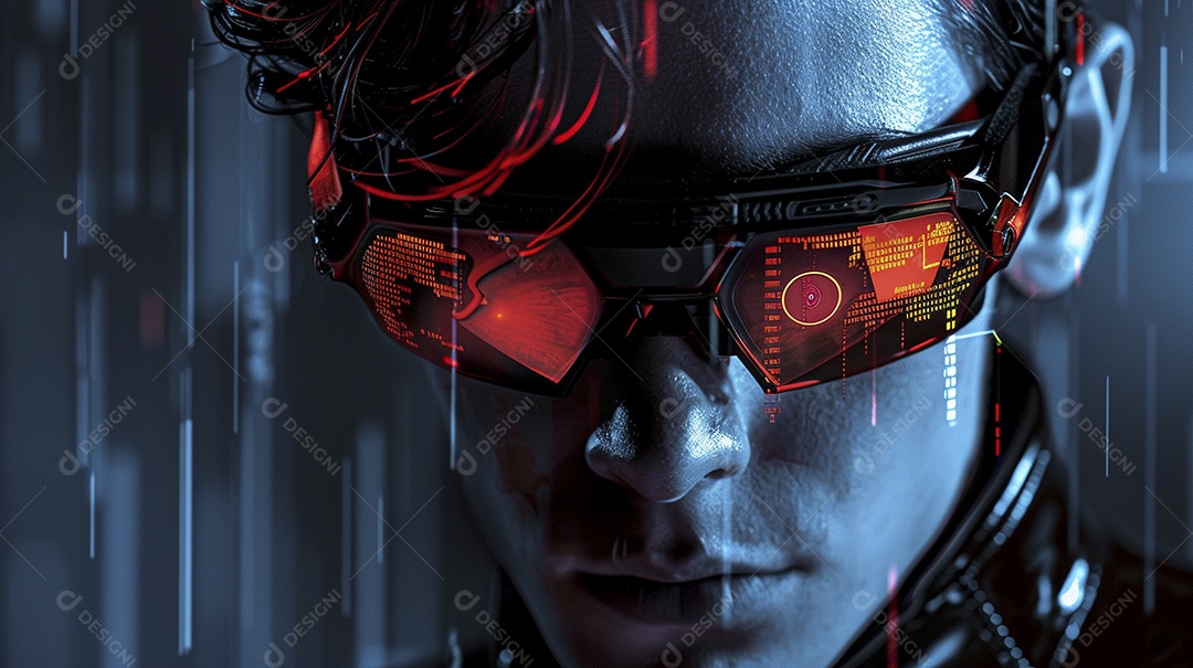 Jovem com óculos de realidade virtual