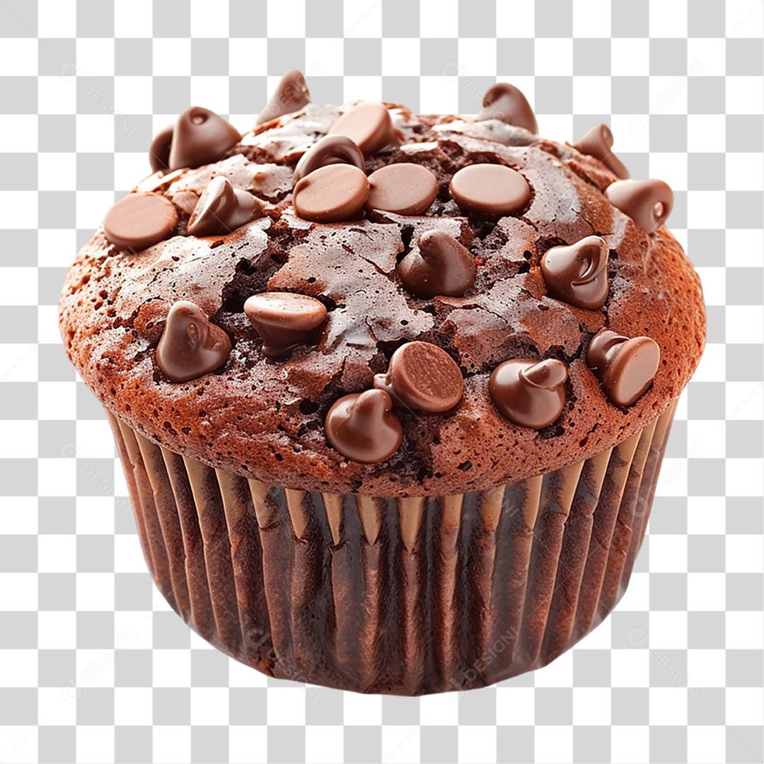 Muffin de Chocolate PNG Transparente
