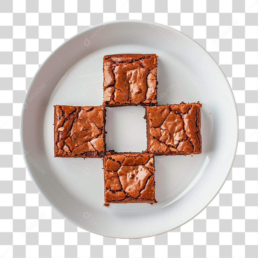 Prato de Brownies PNG Transparente