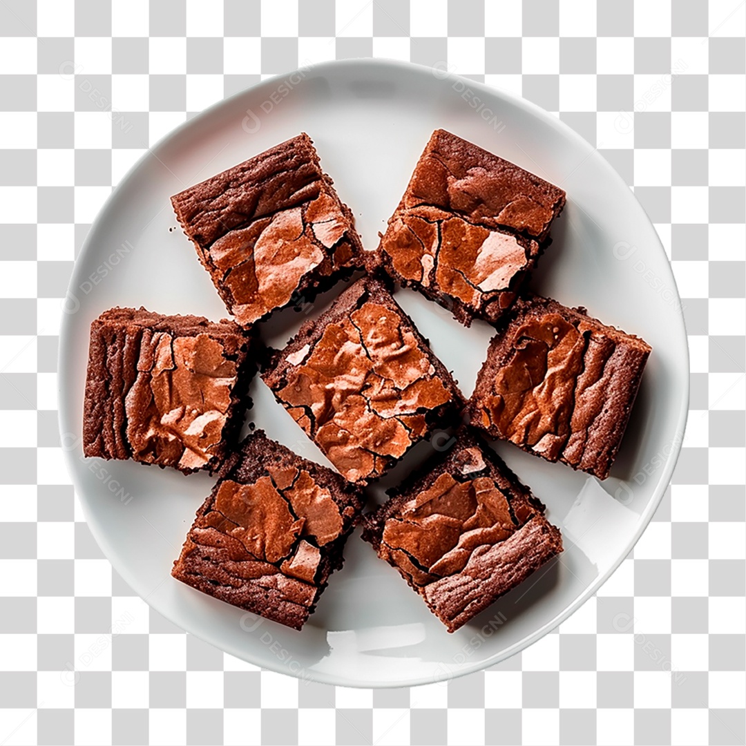 Prato de Brownies PNG Transparente